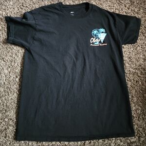 Obey Worldwide Permanent Vacation Black Cotton Graphic Shirt L